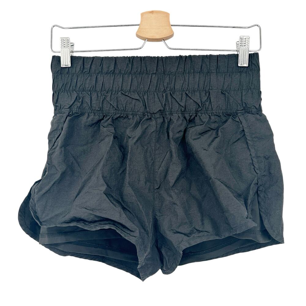Kyoyo Womens Athletic Active Wide Waistband Lined Running Shorts Size‎ M Black